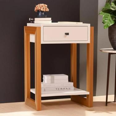 Imagem de Mesa de Cabeceira 1 Gaveta 1661 Madeira e PVC - Ofertamo, Pérola