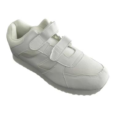 Imagem de Bangka Tênis masculino confortável com gancho e laço, tamanhos de caminhada, Branco, 46