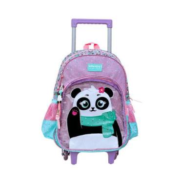 Imagem de Mochila Carrinho Verde Kids Panda Bolso Frontal  Luxcel, LILAS, UN