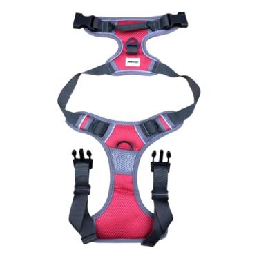 Imagem de Peitoral Coleira Resistente Para Pet Cão Grande e Médio Porte com Regulagem Colete Reforçado para Passeio Cachorro(Vermelho,GG (XL))