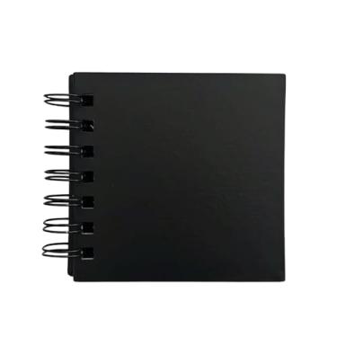 Imagem de Álbum Scrapbook Capa Dura - PRETO LISO - 20 e 30 Folhas Pretas 120g (Com caneta branca, Mini)