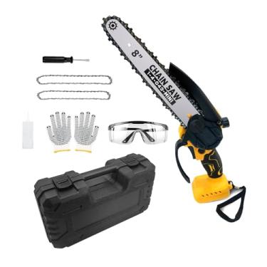 Imagem de Mini motosserra sem fio de 20 cm para bateria Dewalt 20v Max, auto-lubrificante, motosserra portátil alimentada por bateria para corte de madeira, serra de árvore sem escova para aparar/poda de