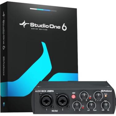 Imagem de Interface de áudio USB PreSonus AudioBox 96, edição 25º aniversário, com software de gravação DAW Studio One Artist