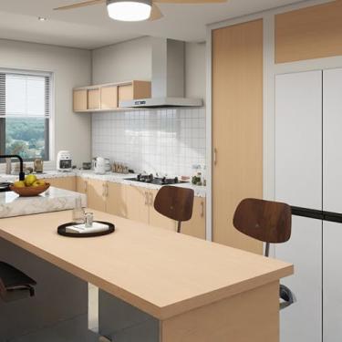 Imagem de Adesivo decorativo de papel de parede de grão de madeira autoadesivo de PVC espesso à prova d'água e anti-incrustante - grão de carvalho-40 * 500 cm