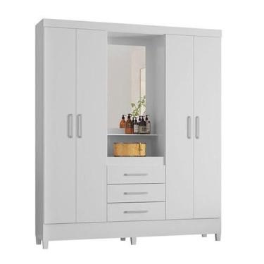 Imagem de Roupeiro capelinha demobile 4 portas persia branco/rosa/brancoflex