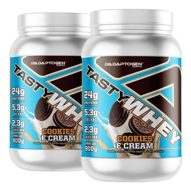 Imagem de Kit 2 Adaptogen Whey Tasty 3w Gourmet Sabor Cookies E Cream