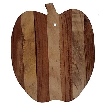 Imagem de Plaqueta de madeira em formato de maçã roxo, esculpir, tábua de servir picada, tábua de cozinheiro esculpida à mão para fatiar carne vegetais biscoitos de pão temperos de frutas (11074)