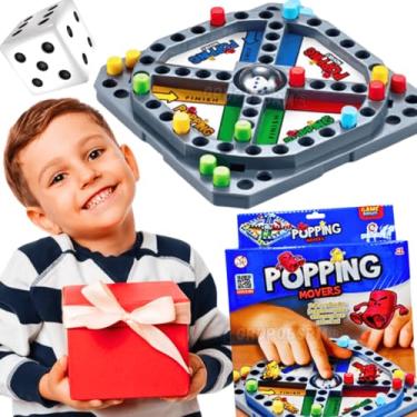 Imagem de Popping Movers Jogo para Amigos Crianças adultos Casais 2 a 4 jogadores tabuleiro Estratégia Corrida com Pinos Coloridos dado 6 lados brinquedo menino menina 5 anos presente dia das criança natal