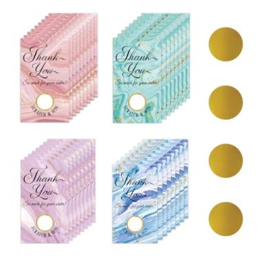 Imagem de PLIGREAT 120 peças cartões de agradecimento raspar 4 estilos tema mármore cartões de presente em branco com adesivos sorteio bilhetes cartão de cupom faça você mesmo para pequenas empresas, spa