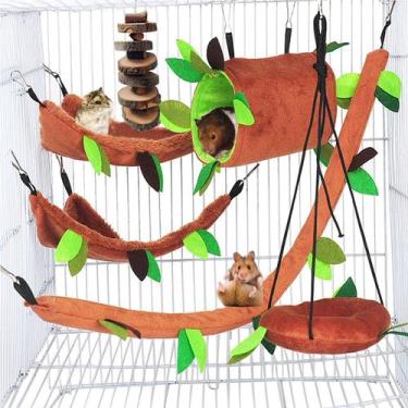 Imagem de Hammock Set Hamster Hanging Bed Bed House para pequenos animais de est