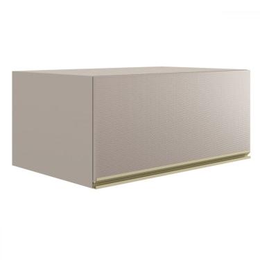 Imagem de Armário Aéreo Cozinha 80 Cm Proença 1 Porta 100% Mdf Nogueira/Nude - Demóbile