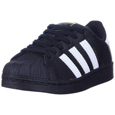 Imagem de adidas Performance Superstar 2 CF I Tênis de basquete moderno, Preto/branco/preto, 10.5 Little Kid