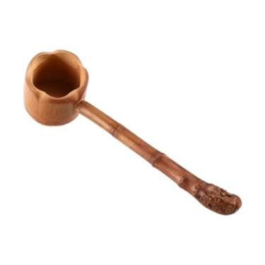 Imagem de YWJLQH Colher de bambu ergonômica com cabo longo, acessório para cerimônia do chá, fácil de limpar, para casa, cozinha e escritório, 21cm