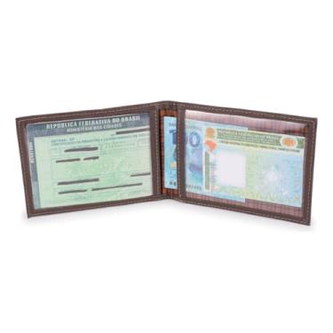 Imagem de Carteira Ello Griff Porta Documentos Couro Masculina Floater(MARROM ESCURO)