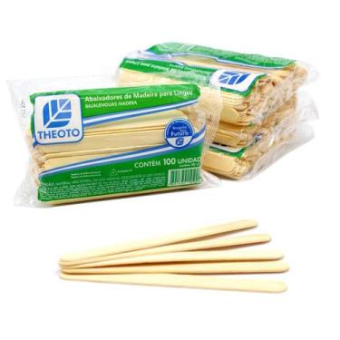 Imagem de KIT 04 PACOTES - Abaixador de Língua de Madeira (THEOTO) - Pacote com 