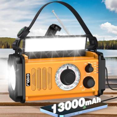 Imagem de Rádio meteorológico de emergência com manivela AXYEBI 48100mWh 13Ah co