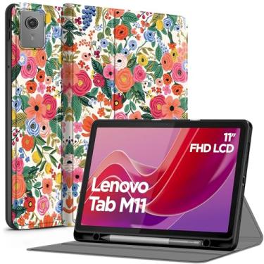 Imagem de Aippdo Capa para Lenovo Tab M11/Tab K11 LTE 11 polegadas 2024 TB330FU com suporte para caneta, capa traseira de TPU macio, suporta despertar/hibernar automaticamente.