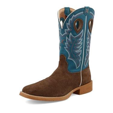 Imagem de Twisted X Bota de trabalho masculina de 28 cm, bico moc nano com stretch celular, Chocolate e azul tempestuoso, 7.5 Wide