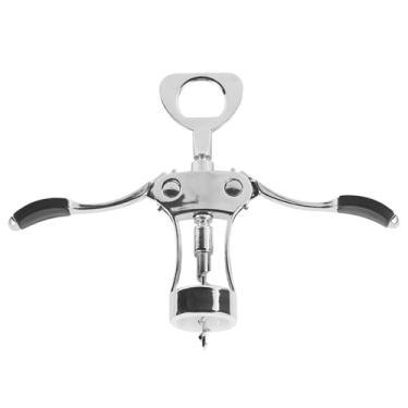 Imagem de Abridor de garrafa de vinho, abridor de garrafa de cerveja de aço inoxidável, abridores de vinho resistentes, saca-rolhas de asa manual para vinhos e cerveja