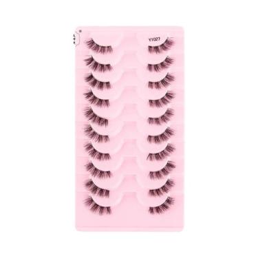 Imagem de Cílios Postiços Naturais Longos E Fluffy 3D Mink Cat Eye 10 Pares Feit