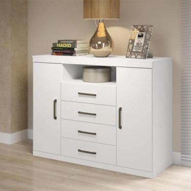 Imagem de Cômoda Branca Havana Master 4 Gavetas 2 Portas - Santos Andirá