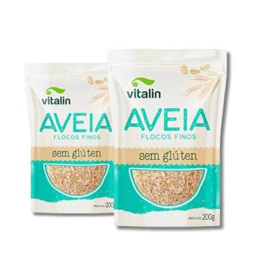Imagem de Kit 2x Aveia Em Flocos Finos Sem Glúten Vitalin 200g