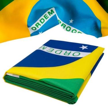 Imagem de Bandeira Nacional Premium Tecido Oficial Brasileiro Poliéster 140x90cm
