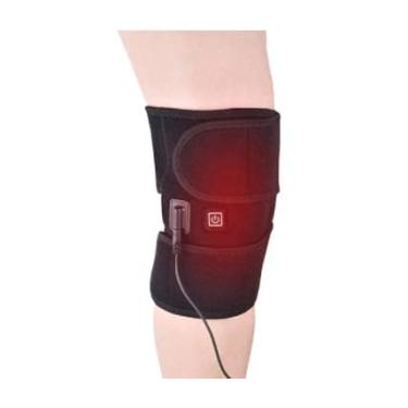 Imagem de Joelheira Massageadora Elétrica para Dor no Joelho | Aquecimento Terapêutico 3 Temperaturas | Massagem Vibratória Relaxante | Ajustável e Portátil para Casa e Exercícios – Preto