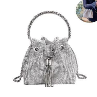 Imagem de Bolsa BBTT.ful Sparkling Rhinestone Bucket Bag Silver