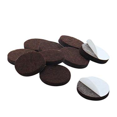 Imagem de uxcell 40 peças de almofadas de móveis, redondas, 3,8 cm, autocolantes, antiderrapantes, pastilhas de feltro antiarranhões, protetor de chão, marrom escuro