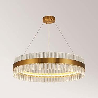 Imagem de Lustre de cristal de luxo, luminária pendente para cozinha, ilha, sala de estar, design moderno, oval, gota de chuva, dourado, 19,7 polegadas