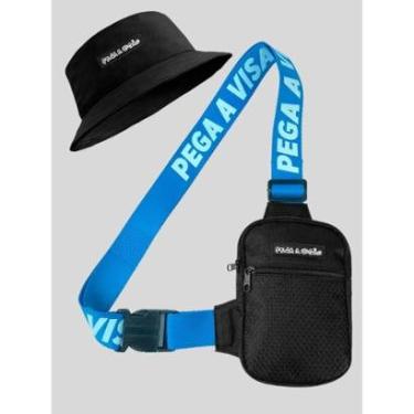 Imagem de Shoulder Bag Masculina Mini Bolsa Necessaire Basica + Chapeu Bucket Pega a Visão-Masculino