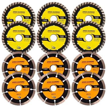 Imagem de Kit 12 Disco Serra Circular 115mm-100mm Mármore Concreto