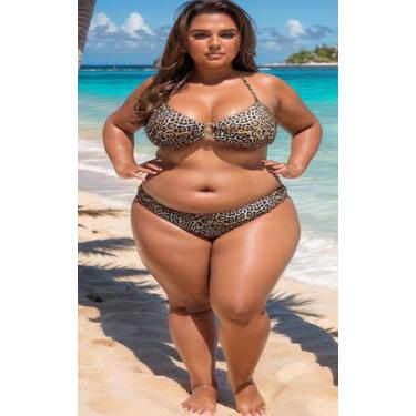 Imagem de Biquini plus size OPÇÂO sem alça bojo removível tamanho grande do 46 a