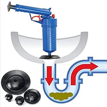 Imagem de Desbloqueador de drenagem, desentupidor de vaso sanitário, limpador de jato de drenagem de ar de alta pressão de alta eficiência, aplicado à cozinha, banheiro