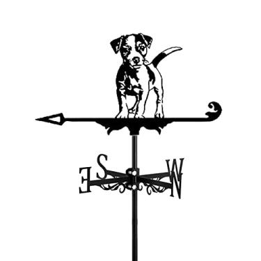 Imagem de Enfeite para cães, cata-vento de metal, palheta meteorológica de aço inoxidável, decoração de jardim, telhado em forma de cachorro, indicador de direção do vento para quintal de fazenda ao ar livre