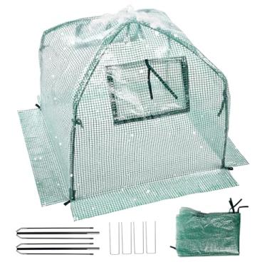 Imagem de CoolSub Cobertura vegetal cobertor de proteção contra congelamento, 91 cm x 91 cm x 99 cm, cobertura de tecido de jardim ao ar livre com postes e estacas para geada de inverno, coberturas de geada