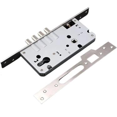 Imagem de Fechadura de porta, fechadura de encaixe de aço inoxidável, trava de estrutura de tubo, trava de encaixe de porta de madeira com parafusos, distância de entrada/centro de 50 mm 85 mm, painel