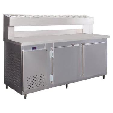 Imagem de Balcão Condimentadora Refrigerado para pizzaria inox 1,90 mts - Frilux