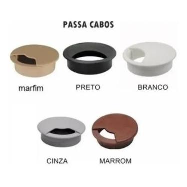 Imagem de Acabamento Passa Fio (02 Peças Marrom 06 Peças Branco) 46mm - comercia