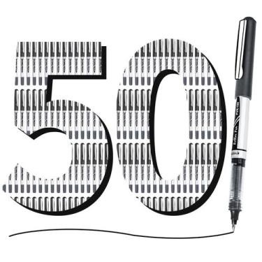 Imagem de Pack de 50 Bolígrafos Rollerball EYEYE 0.7mm Negro de Secado Rápido