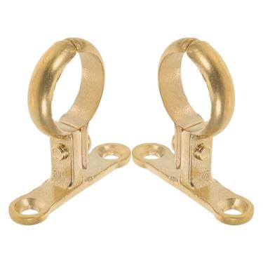 Imagem de DOITOOL 2 peças de braçadeira de suporte de tubo de latão resistente para montagem na parede, clipes de gancho de mangueira para fixação de tubulação de água, suporte versátil para aplicações