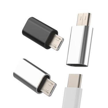 Imagem de Adaptador USB C fêmea para micro USB macho (pacote com 3) Conversor para carregamento de telefone, conector tipo C, adaptador de porta, plugue cabo de alimentação, acessórios Android, divisor