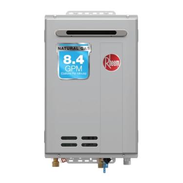 Imagem de Rheem RTG-84XLN-3 Aquecedor de água a gás natural sem tanque de alta eficiência, sem condensação, 8,4 GPM