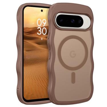 Imagem de GUAGUA Capa magnética para Google Pixel 10/Pixel 10 Pro compatível com MagSafe, linda moldura ondulada, traseira transparente, proteção antiamarela, à prova de choque, para Google Pixel 10/10 Pro