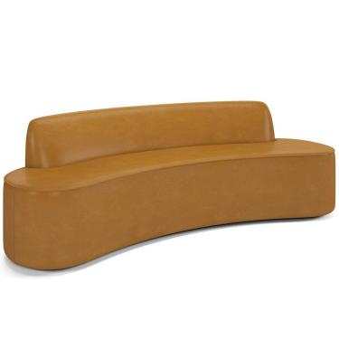 Imagem de Sofá 5 Lugares Para Sala De Estar Living 280cm Koane D06 Sintético Caramelo - Mpozenato