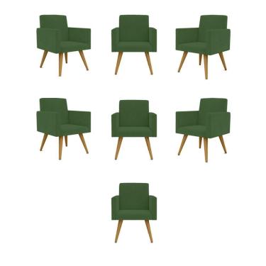 Imagem de Kit 07 Cadeiras Poltronas Decorativa - Escritório - Recepção Cor:verde