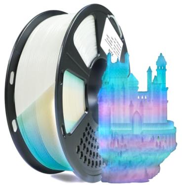 Imagem de XZN Filamento PLA que brilha no escuro, filamento de impressora 3D 1,75 mm, filamento PLA brilhante de 1 kg luminoso (gradiente)