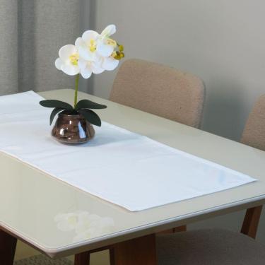 Imagem de Caminho De Mesa Basic 1 Peça 1,30m X 40cm Tecido Oxford 100% Poliéster - Branco
