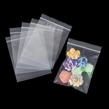 Imagem de 150 unidades de sacos de plástico com fecho de correr, 9 x 6 cm, sacos de embalagem retangular, reutilizáveis, bolsa de vedação superior para joias pequenas, berloques, chaveiros, pequenos presentes